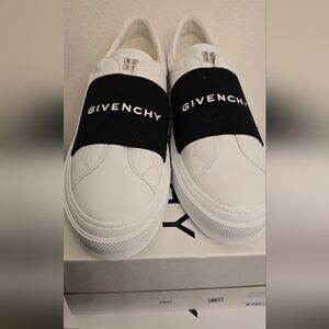 Givenchy White and Black Slip-On Sneakers